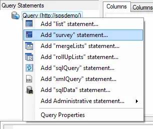 Add new survey statement