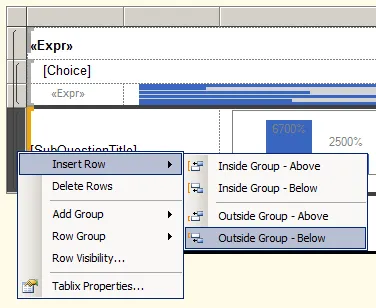 Insert outside group