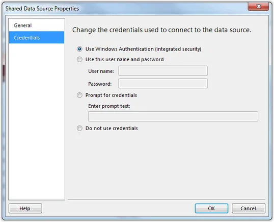 Support for Credentials and Report Parameters