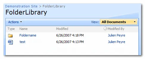 The SharePoint document library 