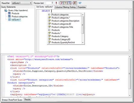 Intellisense for SqlQuery Editor in version 3.4