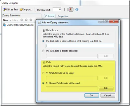 Coming in ERSDE 3.8 – Improved XmlQuery statement