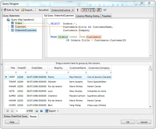 Quick Tour: Visual Query Designer