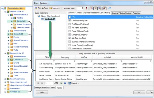 Quick Tour: Aggregate lists from an entire site collection