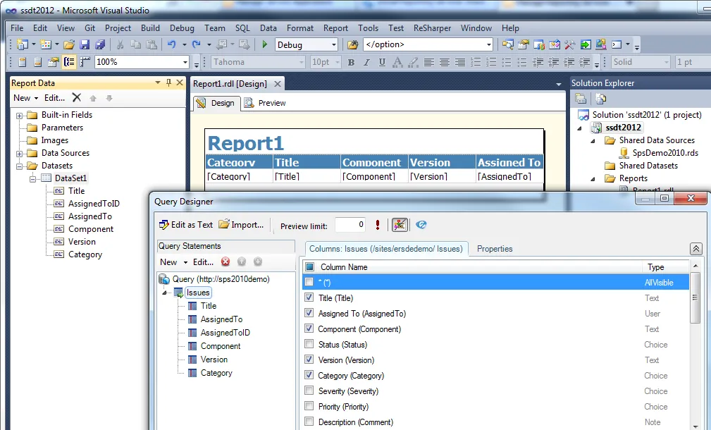 SQL Server Data Tools 2012