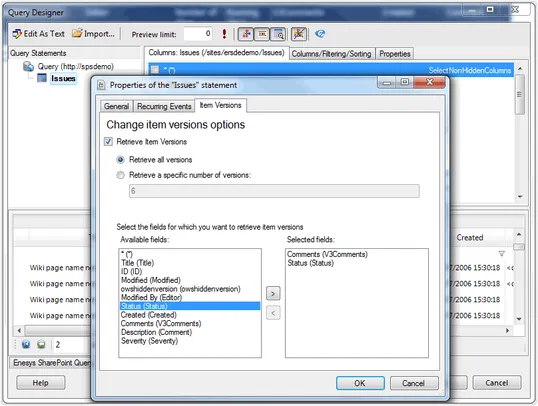 Retrieving Item Versions