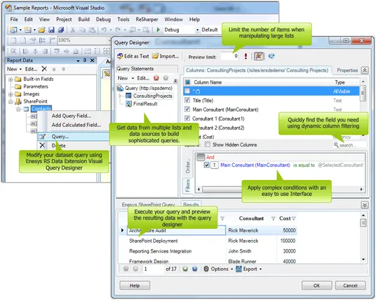 Quick Tour: Visual Query Designer