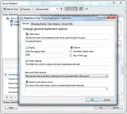 Quick Tour: Visual Query Designer